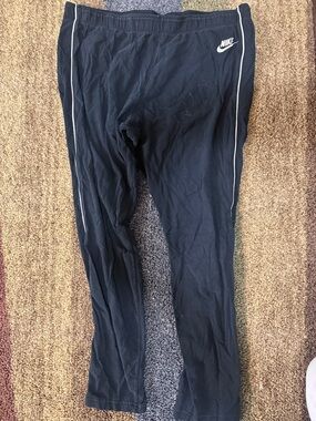 Nike Black Track Pants with White Side Piping and Swoosh XXL